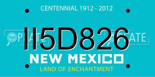 II5D826 New Mexico License Plate