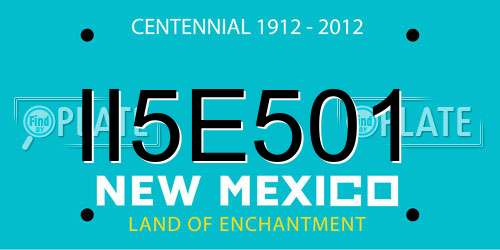 II5E501 New Mexico License Plate