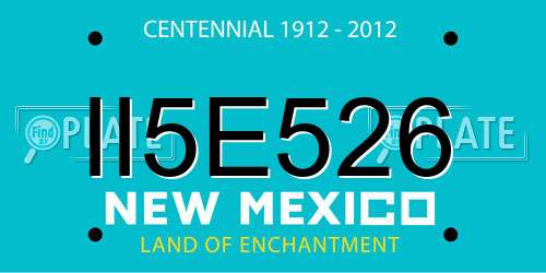 II5E526 New Mexico License Plate