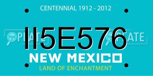 II5E576 New Mexico License Plate