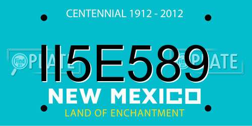 II5E589 New Mexico License Plate