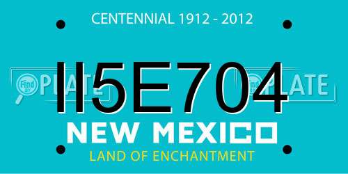 II5E704 New Mexico License Plate