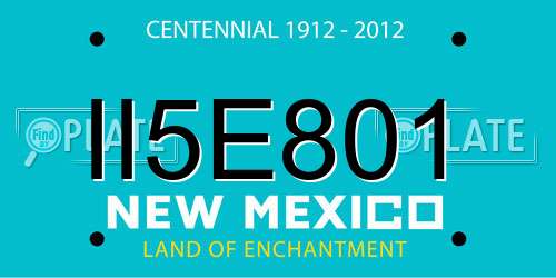 II5E801 New Mexico License Plate