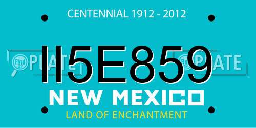 II5E859 New Mexico License Plate