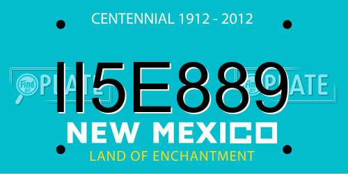 II5E889 New Mexico License Plate