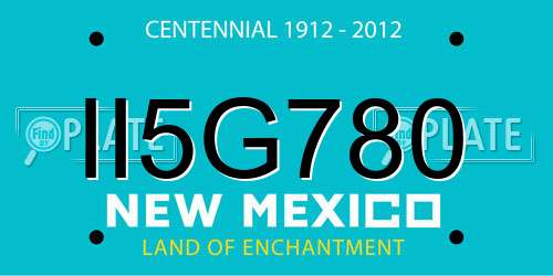 II5G780 New Mexico License Plate
