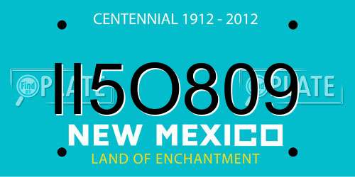 II5O809 New Mexico License Plate