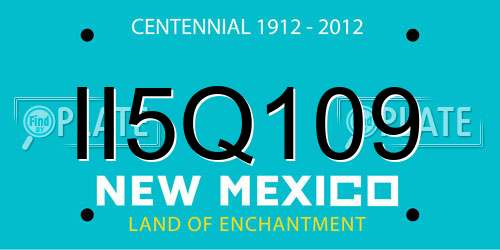 II5Q109 New Mexico License Plate