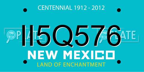 II5Q576 New Mexico License Plate