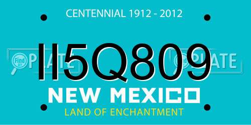 II5Q809 New Mexico License Plate