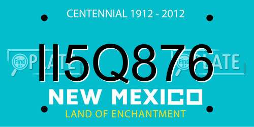 II5Q876 New Mexico License Plate