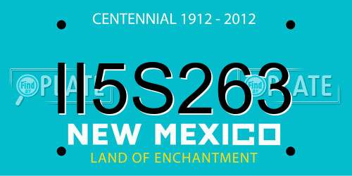 II5S263 New Mexico License Plate