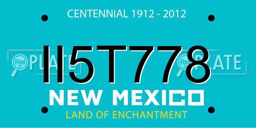II5T778 New Mexico License Plate