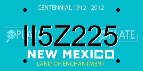 II5Z225 New Mexico License Plate
