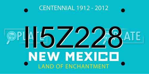 II5Z228 New Mexico License Plate