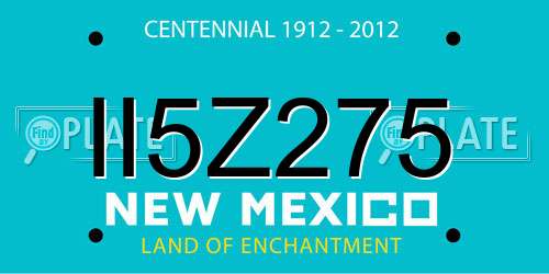 II5Z275 New Mexico License Plate
