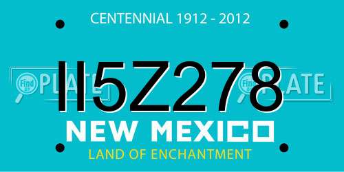 II5Z278 New Mexico License Plate