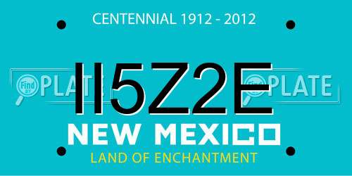 II5Z2E New Mexico License Plate