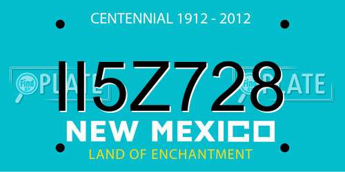 II5Z728 New Mexico License Plate