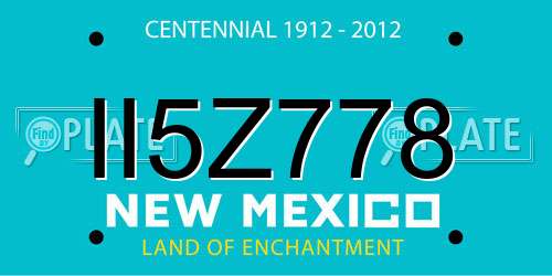 II5Z778 New Mexico License Plate