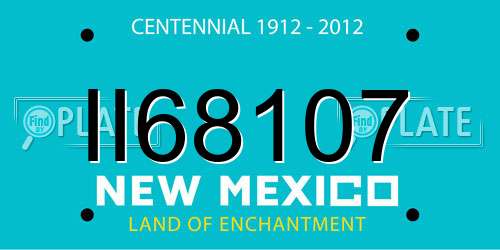 II68107 New Mexico License Plate