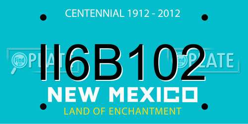 II6B102 New Mexico License Plate