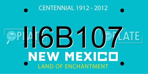 II6B107 New Mexico License Plate