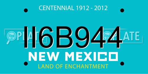 II6B944 New Mexico License Plate