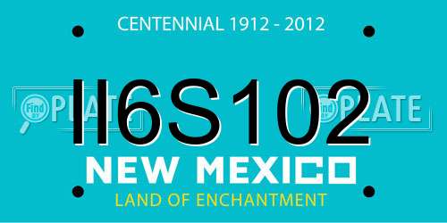 II6S102 New Mexico License Plate