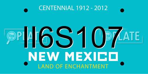 II6S107 New Mexico License Plate
