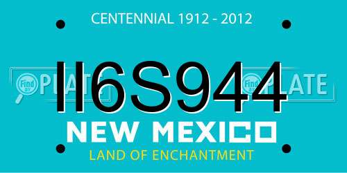 II6S944 New Mexico License Plate