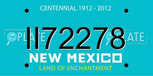 II72278 New Mexico License Plate