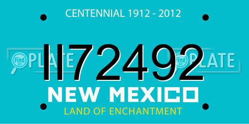 II72492 New Mexico License Plate