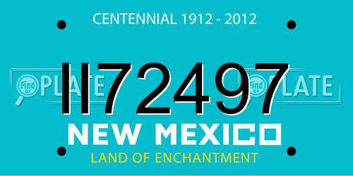 II72497 New Mexico License Plate