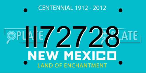 II72728 New Mexico License Plate