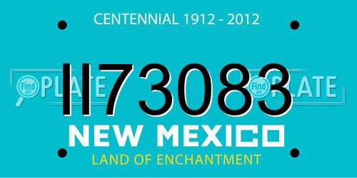 II73083 New Mexico License Plate