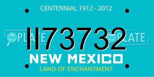 II73732 New Mexico License Plate