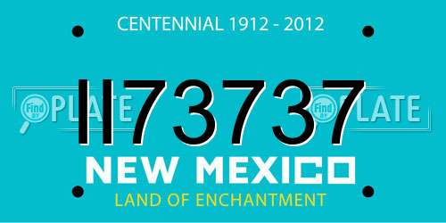 II73737 New Mexico License Plate