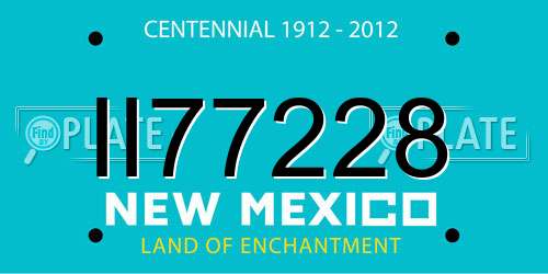 II77228 New Mexico License Plate