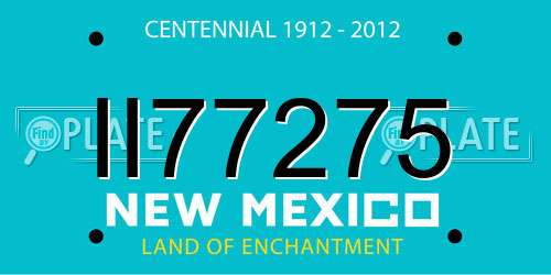 II77275 New Mexico License Plate