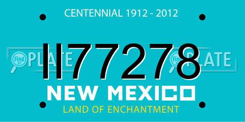 II77278 New Mexico License Plate