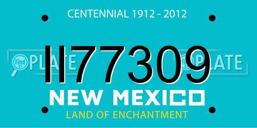 II77309 New Mexico License Plate