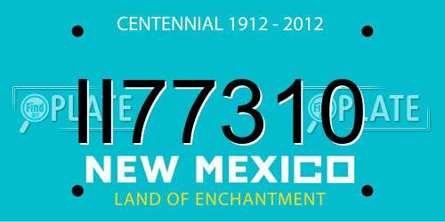 II77310 New Mexico License Plate