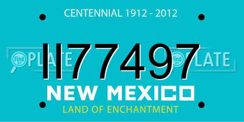 II77497 New Mexico License Plate