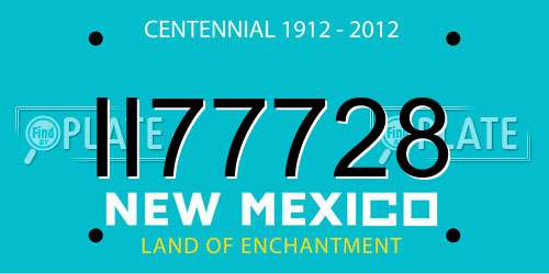 II77728 New Mexico License Plate