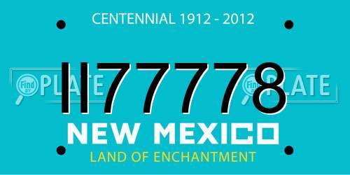 II77778 New Mexico License Plate