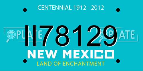II78129 New Mexico License Plate