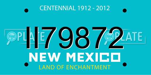 II79872 New Mexico License Plate