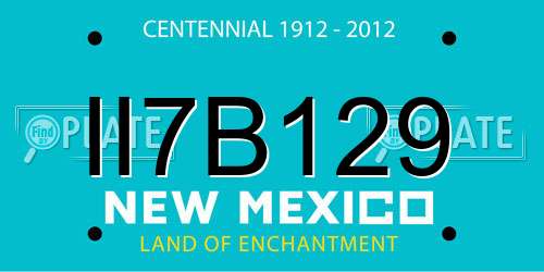 II7B129 New Mexico License Plate
