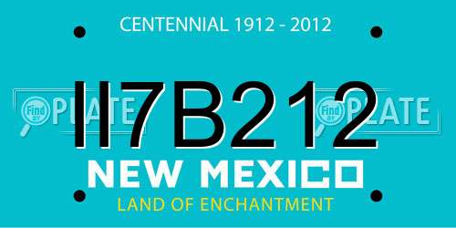 II7B212 New Mexico License Plate